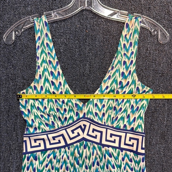 Vintage Diane Von Furstenberg Stylish Green Patterned Tank Dress, size 2 - Picture 7 of 10